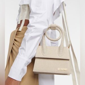 NWT Jacquemus Le Chiquito Noeud Top Handle Bag - Light Greige Knot